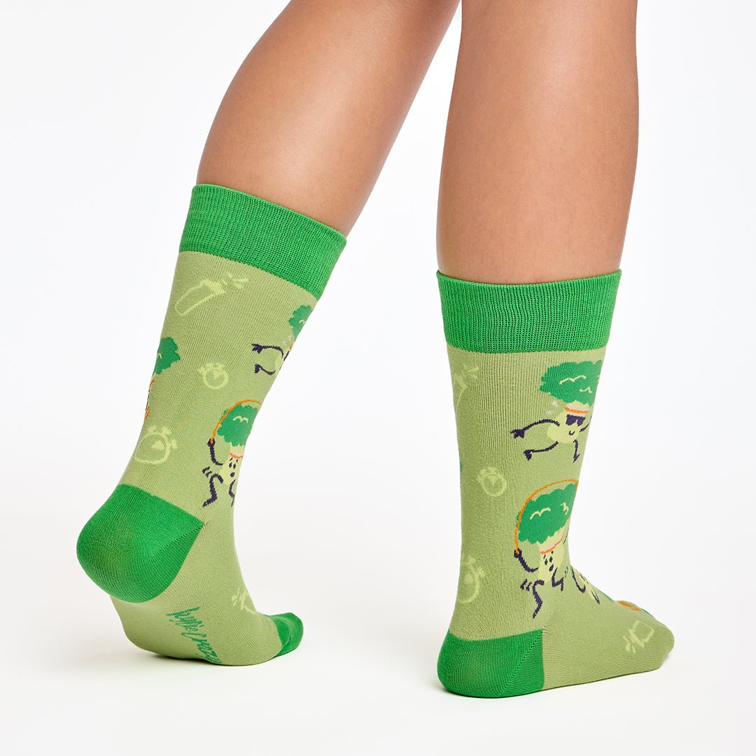 Calcetines divertidos de algodón, media - caña. BROCOLI "sin costuras" - Kylie Crazy
