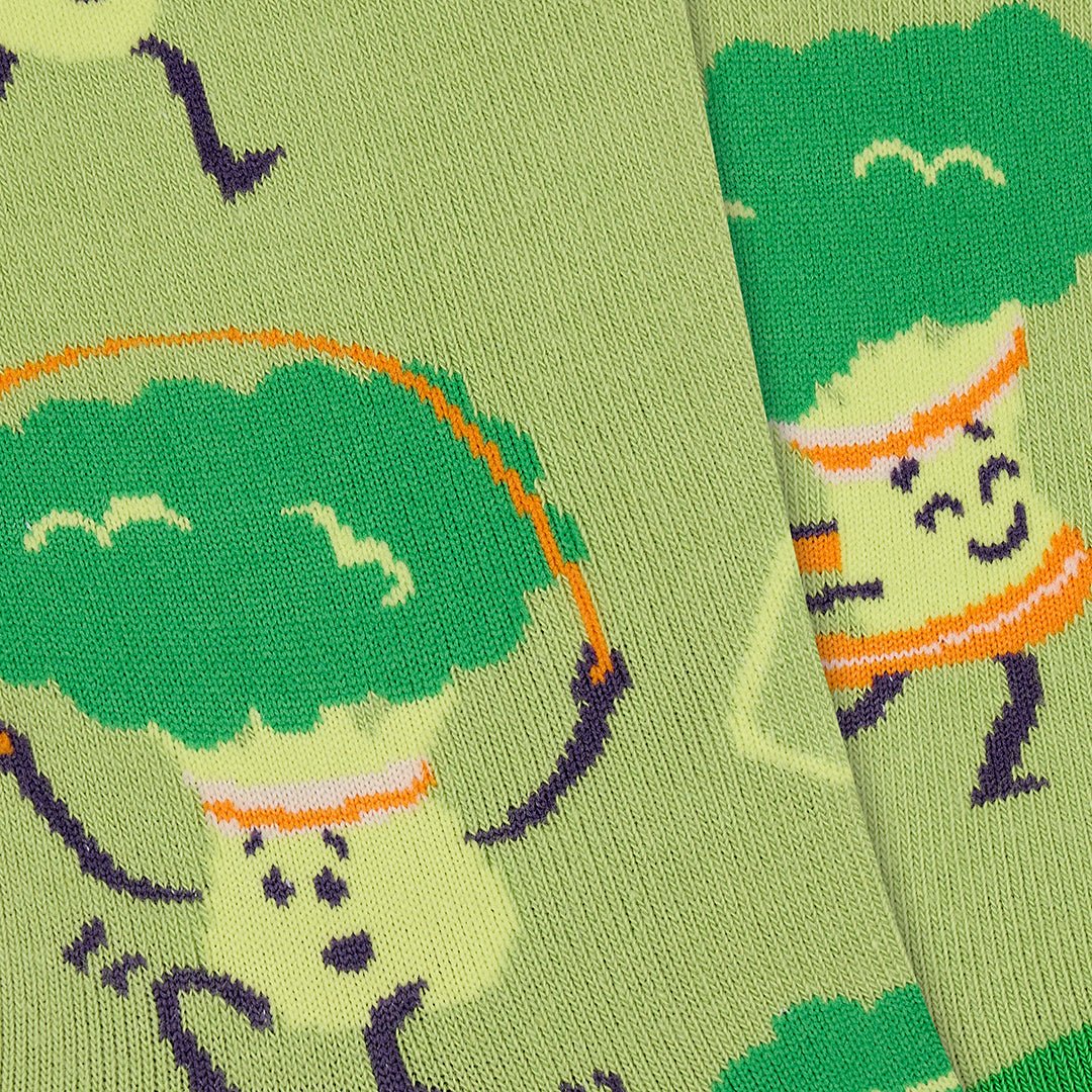 Calcetines divertidos de algodón, media - caña. BROCOLI "sin costuras" - Kylie Crazy