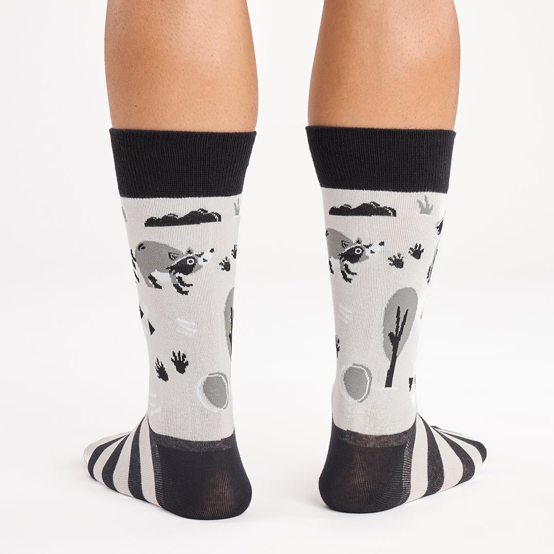 Calcetines divertidos de algodón, media - caña. MAPACHE "sin costuras" - Kylie Crazy