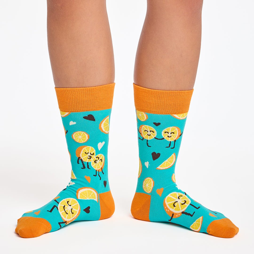 Calcetines divertidos de algodón, media - caña. NARANJA "sin costuras" - Kylie Crazy