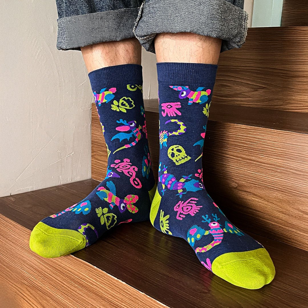 Calcetines divertidos de algodón "sin costuras". ALEBRIJES - Kylie Crazy