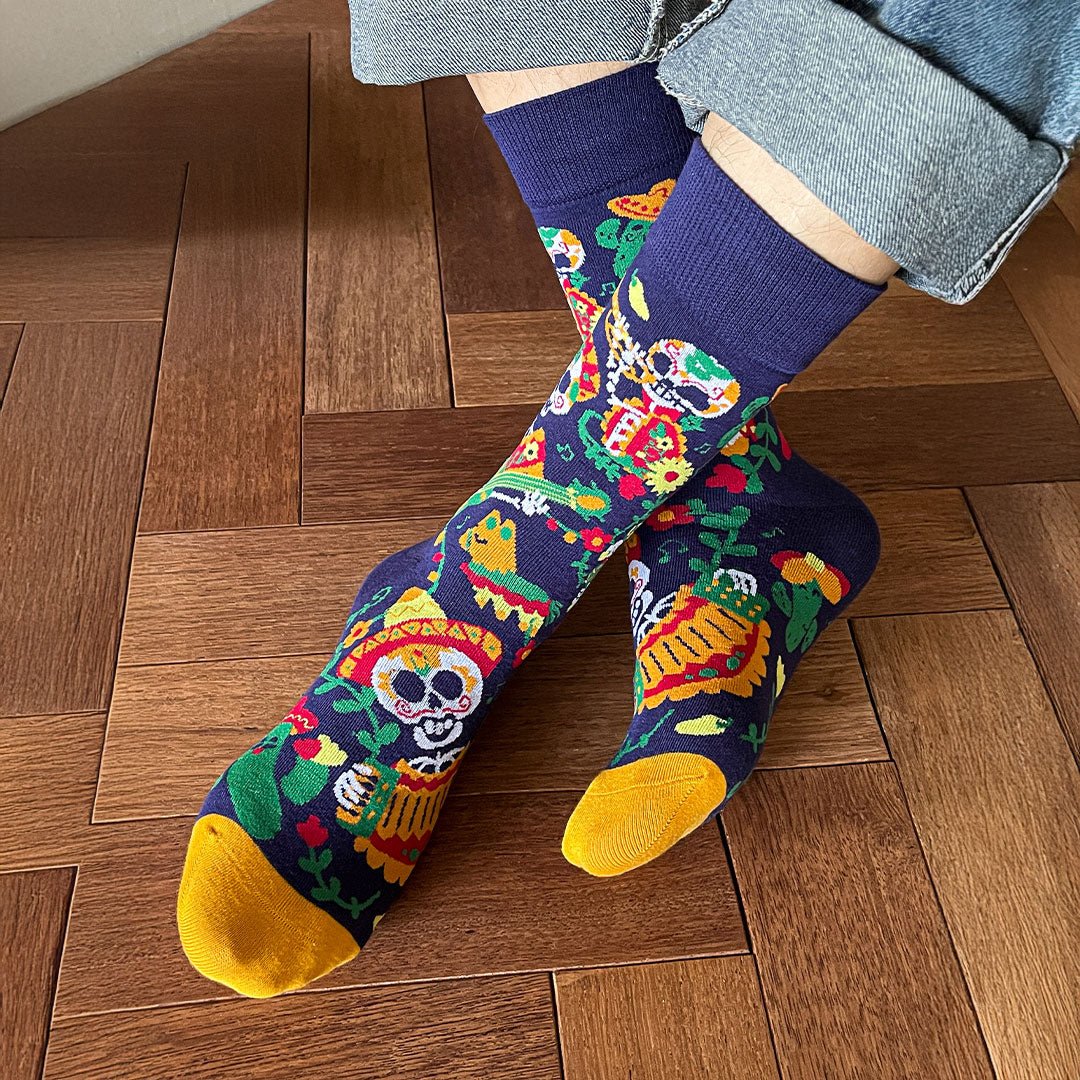 Calcetines divertidos de algodón "sin costuras". CATRINA MARIACHI - Kylie Crazy