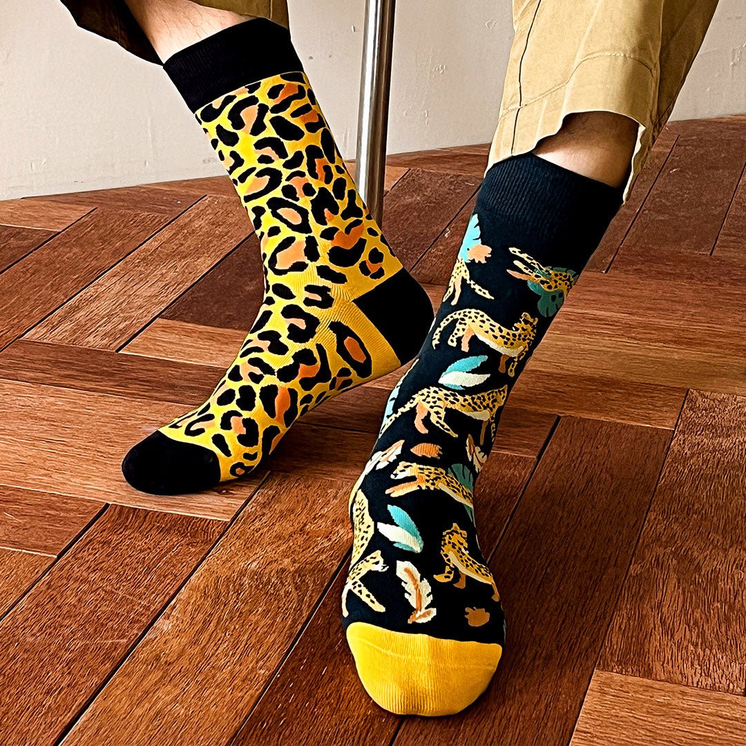 Calcetines divertidos de algodón "sin costuras". LEOPARDO - Kylie Crazy