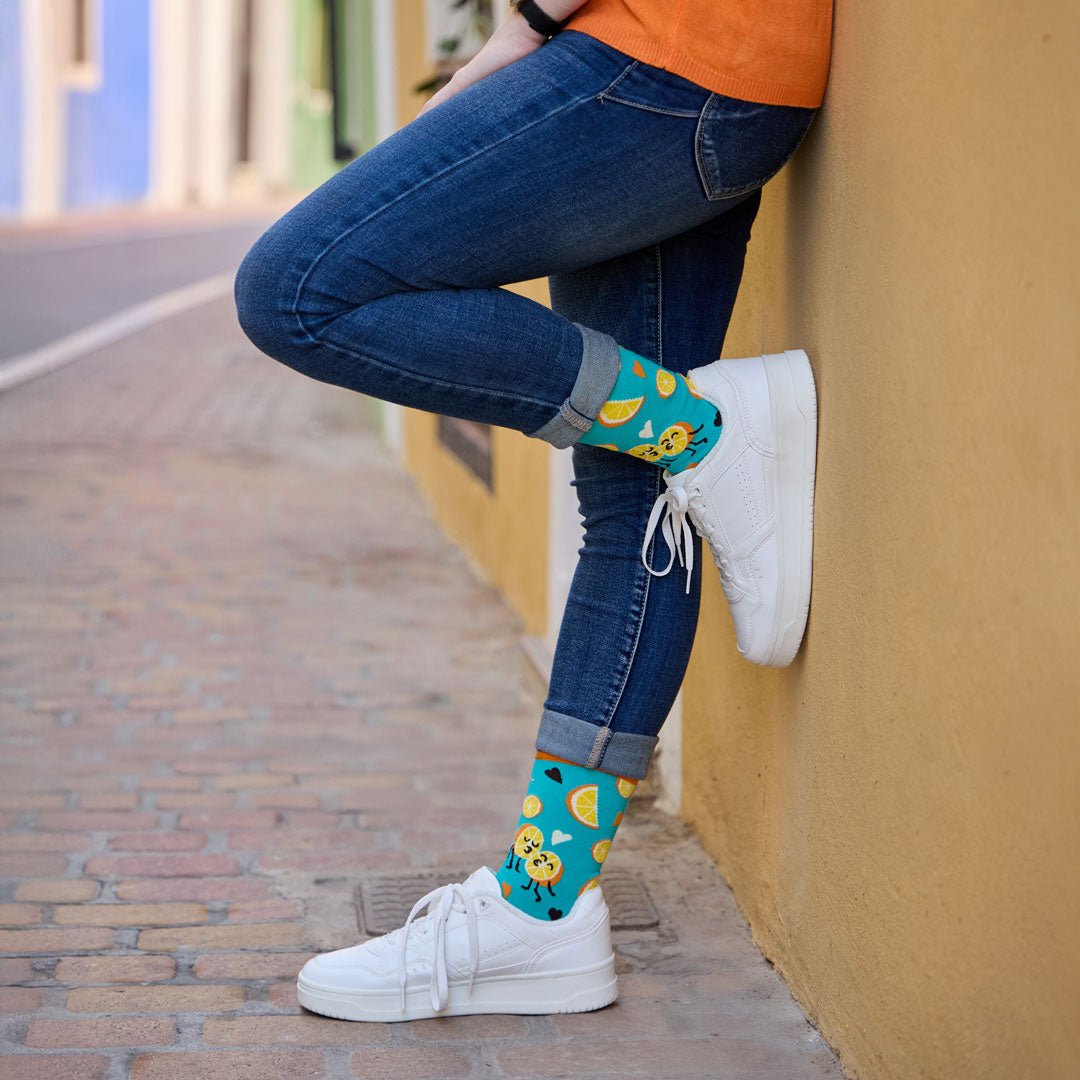 Calcetines divertidos de algodón "sin costuras" NARANJA - Kylie Crazy