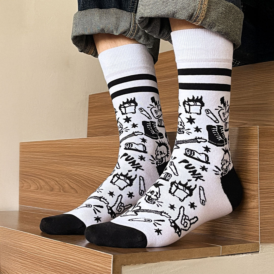 Calcetines divertidos de algodón "sin costuras". PUNK - Kylie Crazy