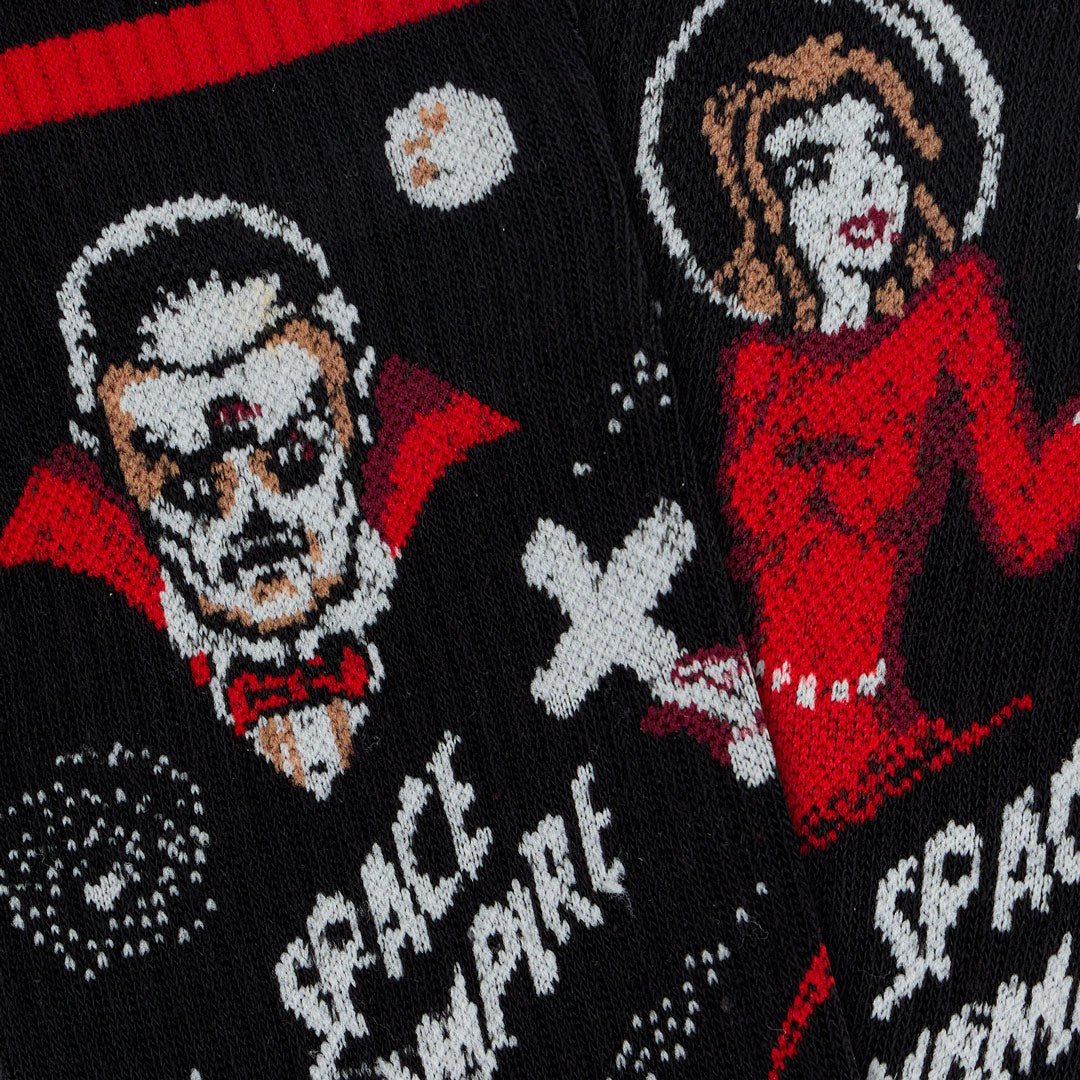 Calcetines divertidos de algodón "sin costuras". Vampiro espacial - Kylie Crazy