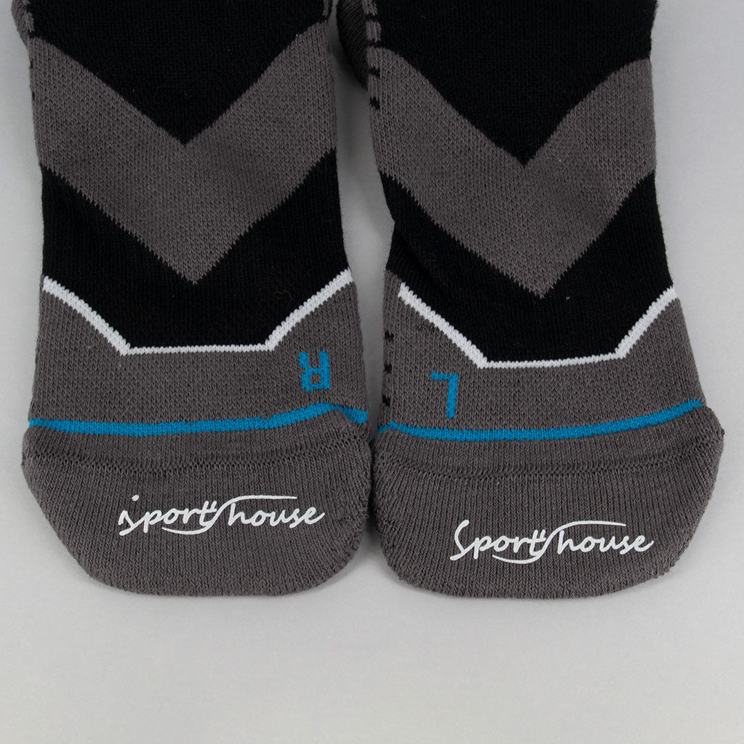 Calcetines de hombre largos para ESQUI con acolchados técnicos por zonas, especiales para frio, Negro-Kylie Crazy