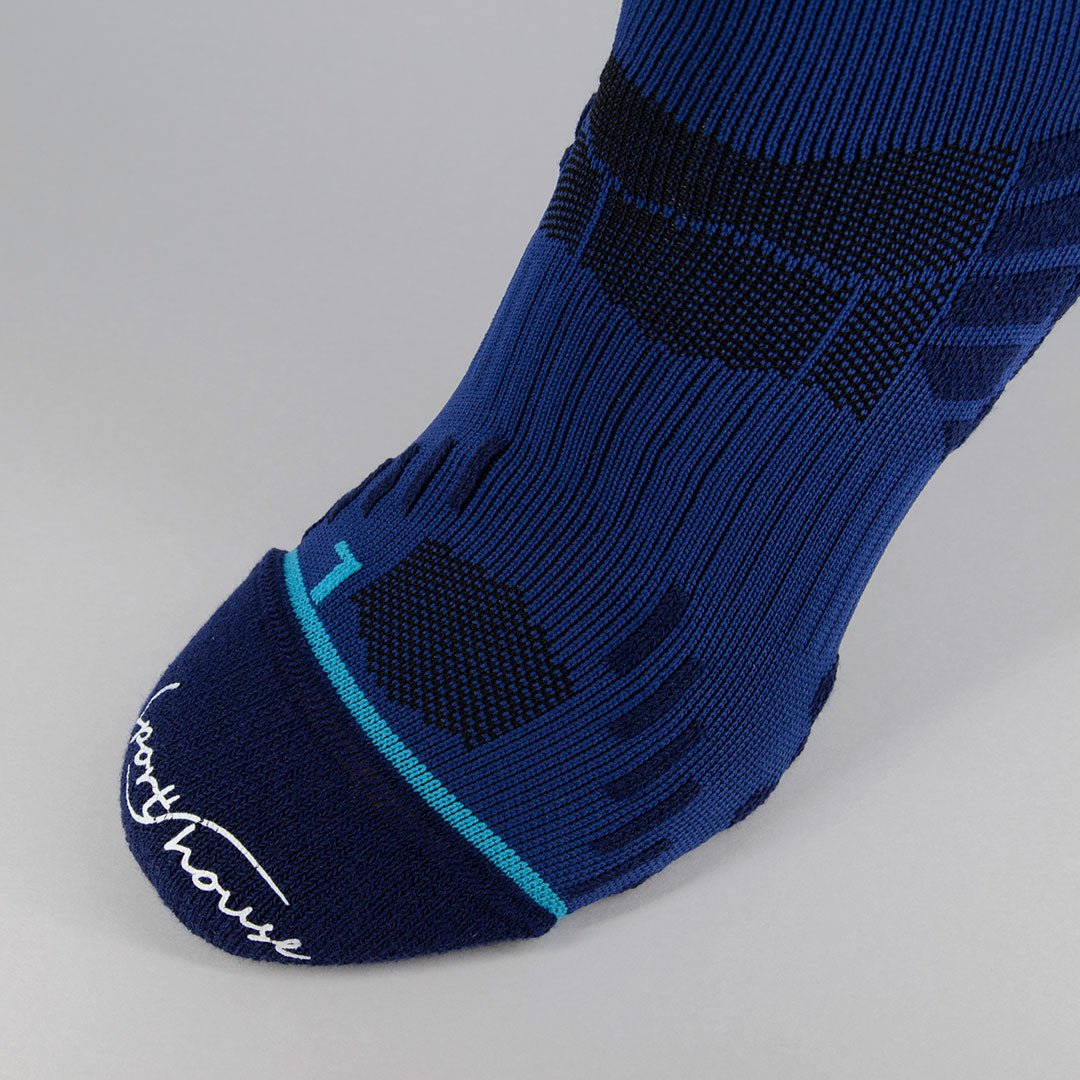 Calceta de football azul para hombre con distintos acolchados técnicos y ajustes sin costuras.-Kylie Crazy