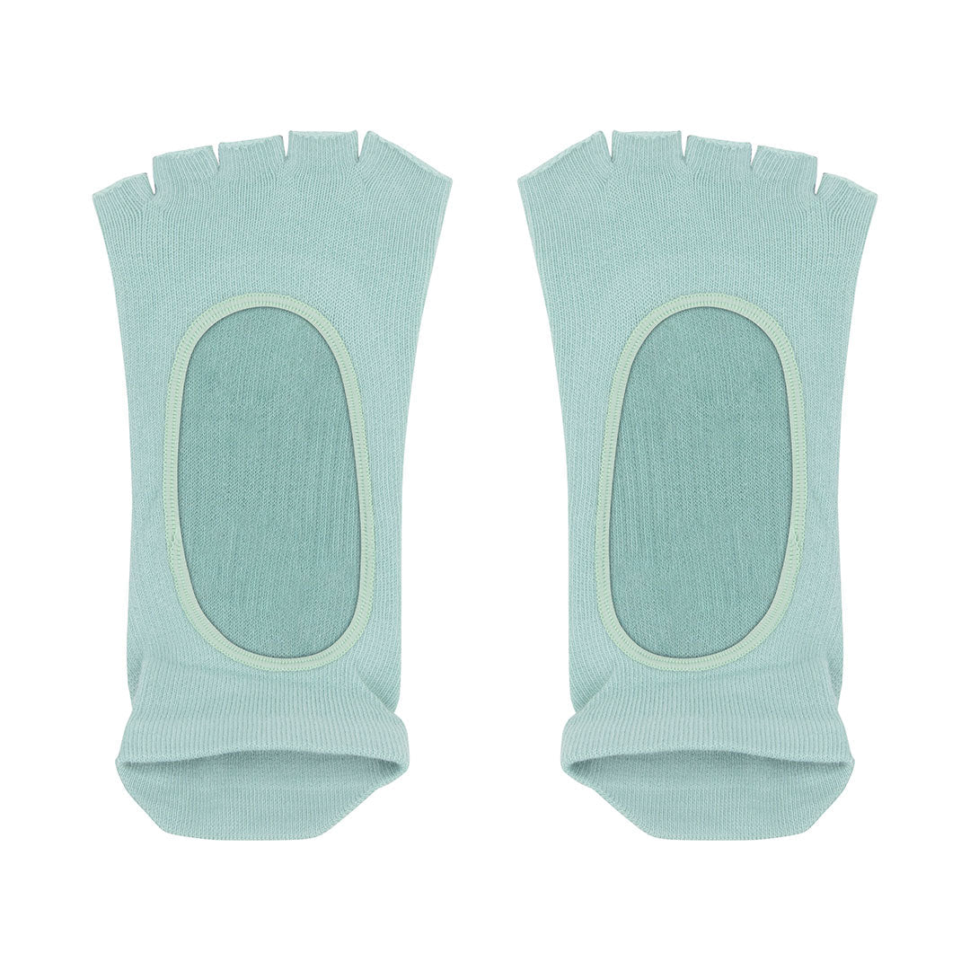 Calcetines Yoga para mujer de color agua marina con punta abierta sin espalda-Kylie Crazy