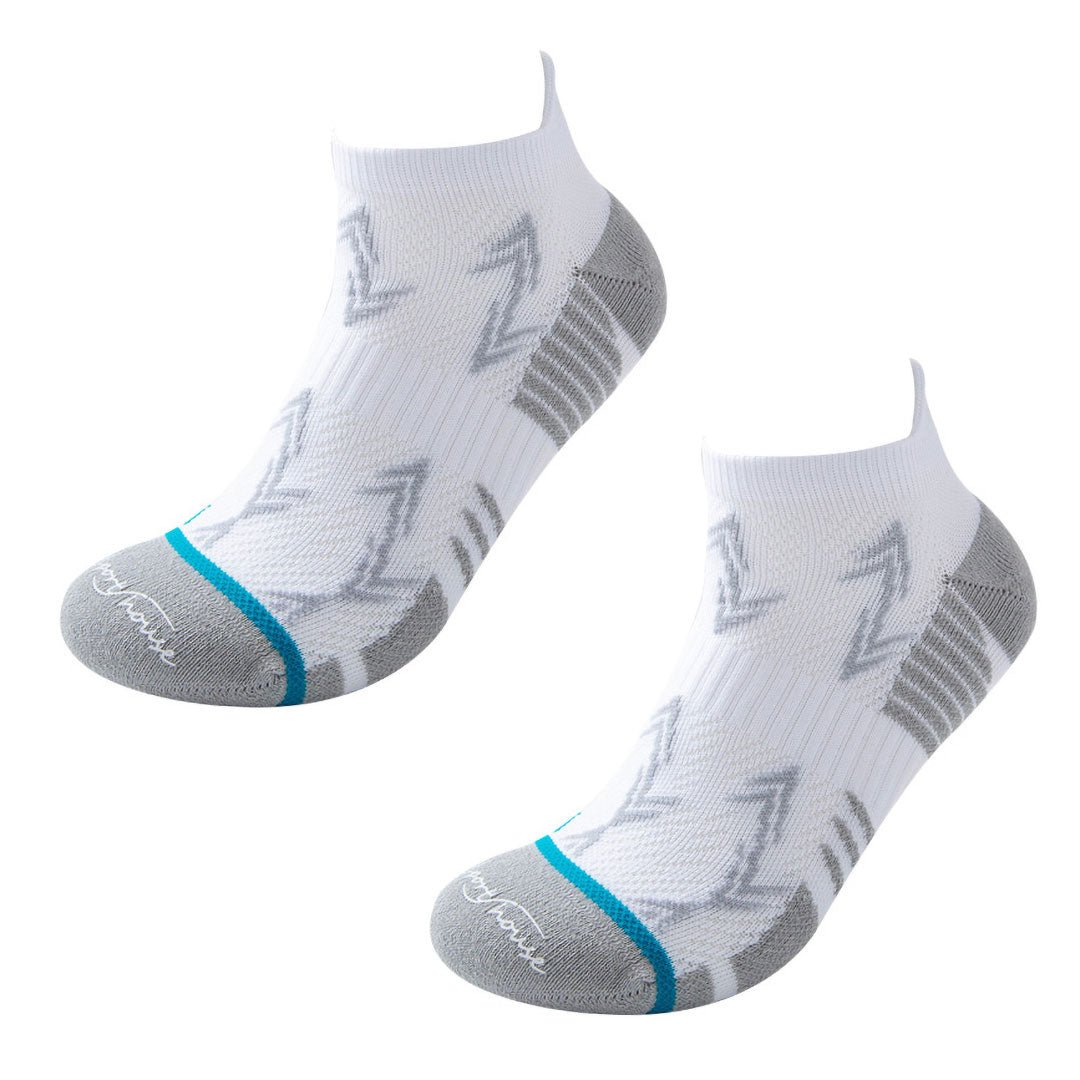 Calcetines deportivos técnicos cortos de compresión. Anatómicos sin costuras anti hongos, color Blancos-Kylie Crazy