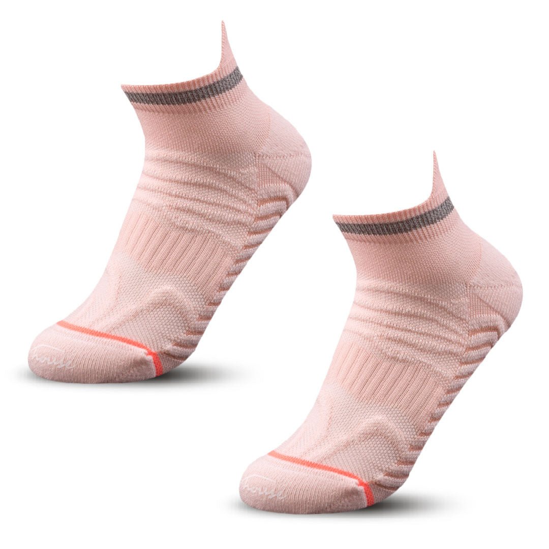 Calcetines deportivos técnicos cortos de compresión. Anatómicos sin costuras anti hongos, color Rosa-Kylie Crazy
