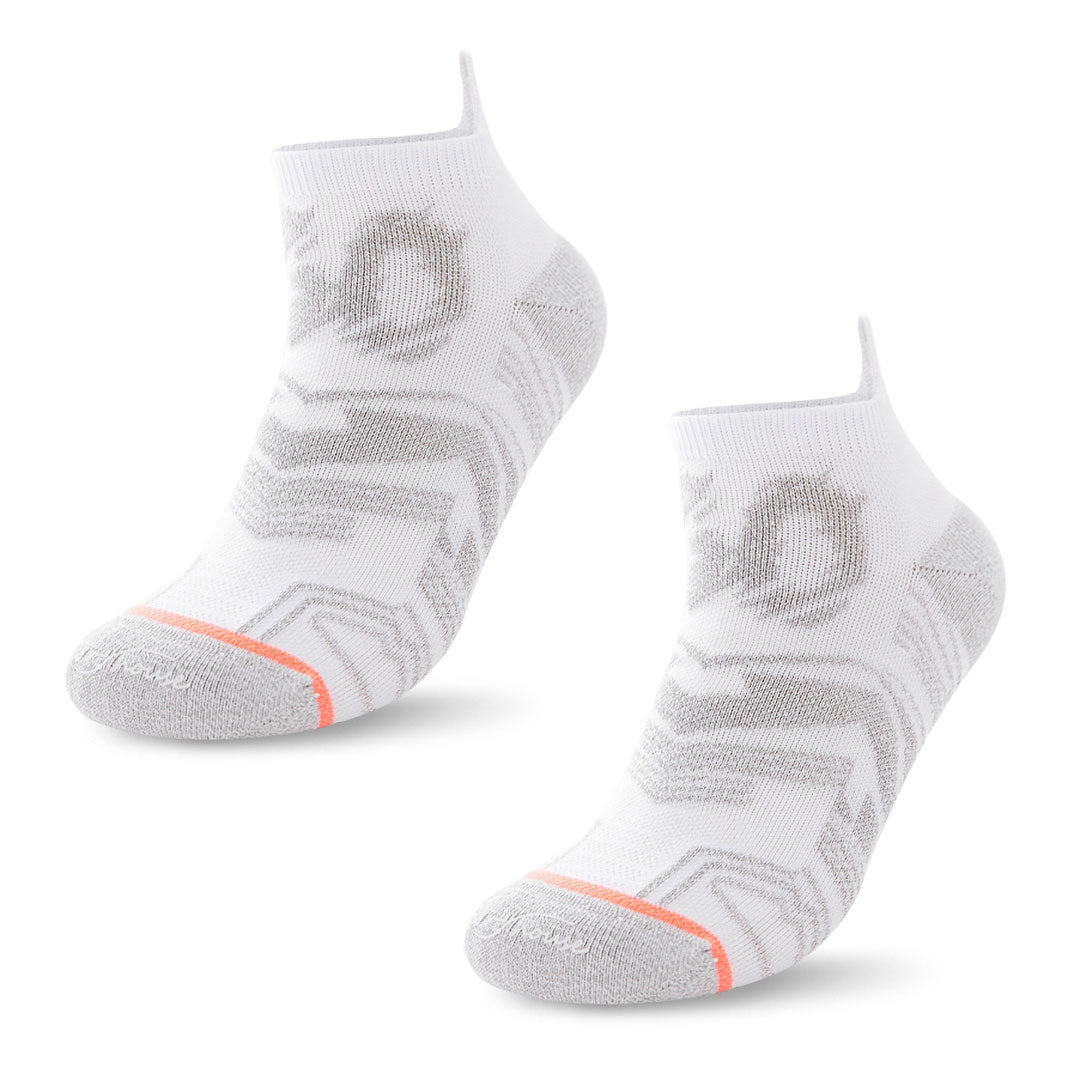 Calcetines deportivos técnicos cortos de compresión. Anatómicos sin costuras anti hongos, color Blanco-Kylie Crazy