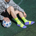 Calcetines deportivos antideslizamiento para hombre con acolchado tecnico por zonas y ajustes sin costuras, amarillos-Kylie Crazy