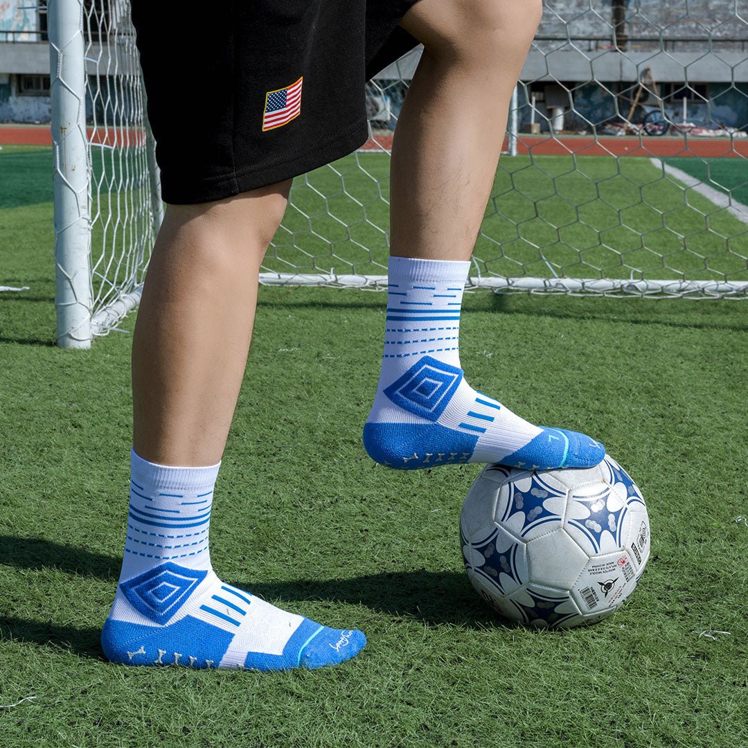 Calcetines deportivos antideslizamiento para hombre con acolchado técnico por zonas y ajustes sin costuras, blanco-Kylie Crazy