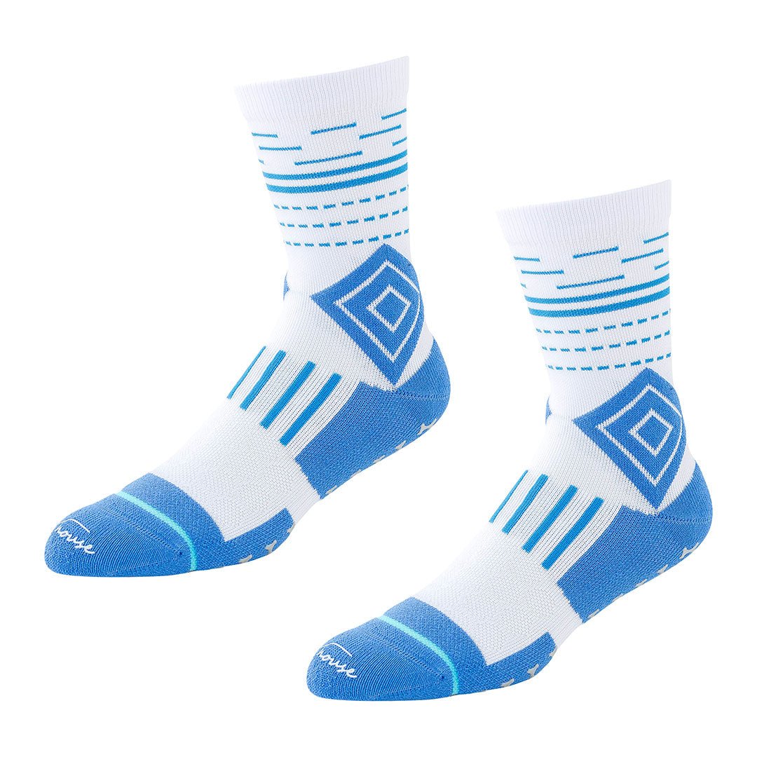 Calcetines deportivos antideslizamiento para hombre con acolchado técnico por zonas y ajustes sin costuras, blanco-Kylie Crazy