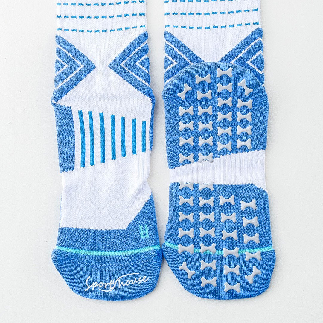 Calcetines deportivos antideslizamiento para hombre con acolchado técnico por zonas y ajustes sin costuras, blanco-Kylie Crazy