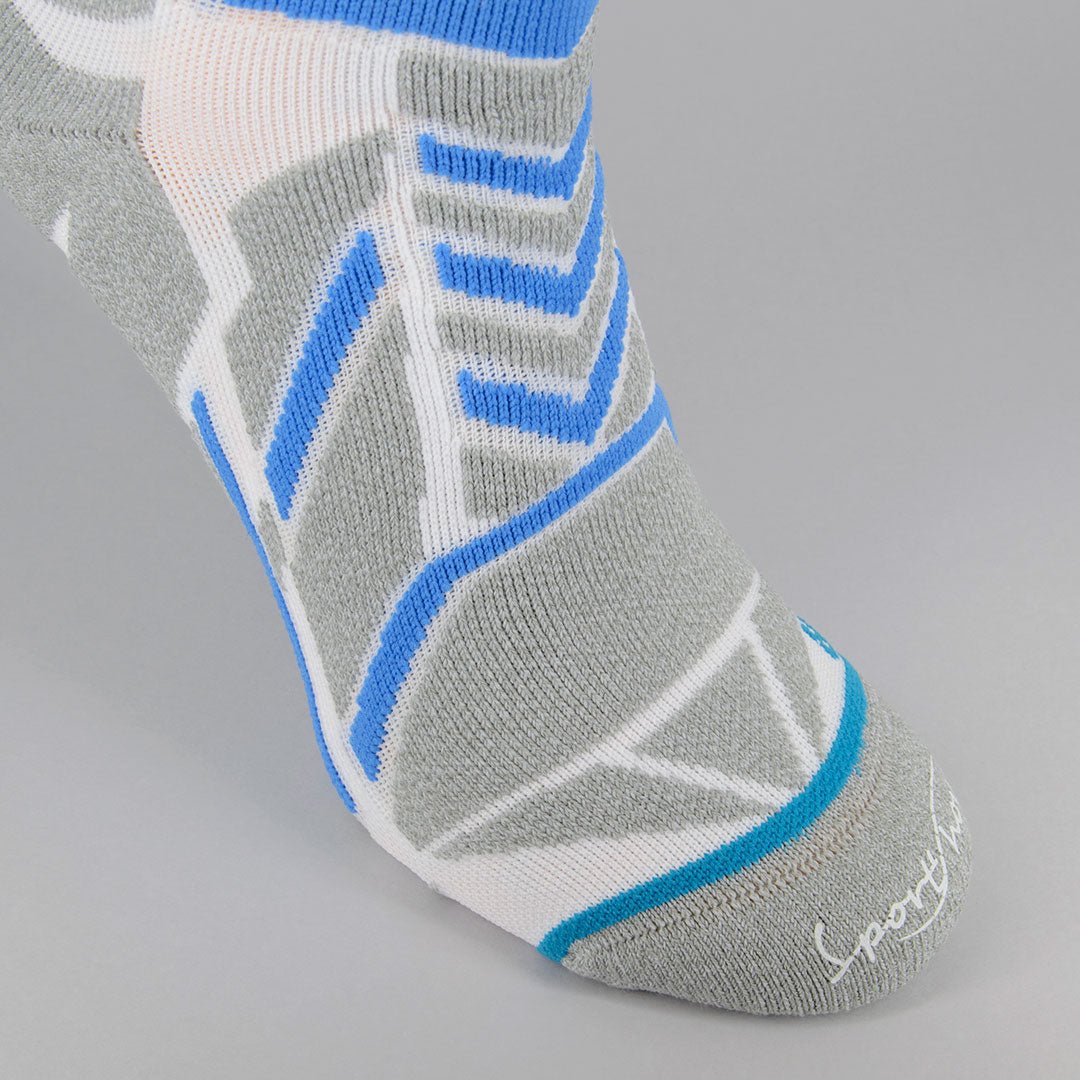 Calcetines deportivos técnicos de compresión, media caña. Anatómicos sin costuras anti hongos, color Blanco-Kylie Crazy