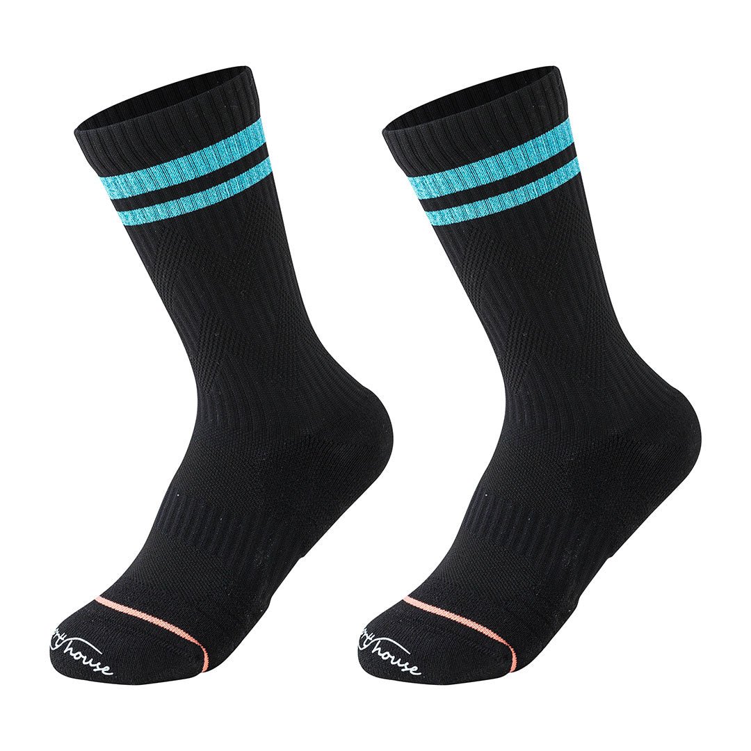Calcetines para ciclismo negro de mujer con acolchado técnico por zonas y ajustes sin costuras.-Kylie Crazy