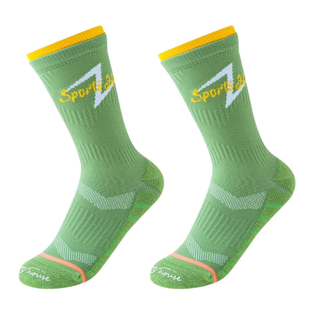 Calcetines deportivos técnicos de compresión, media caña. Anatómicos sin costuras anti hongos, color Verde-Kylie Crazy