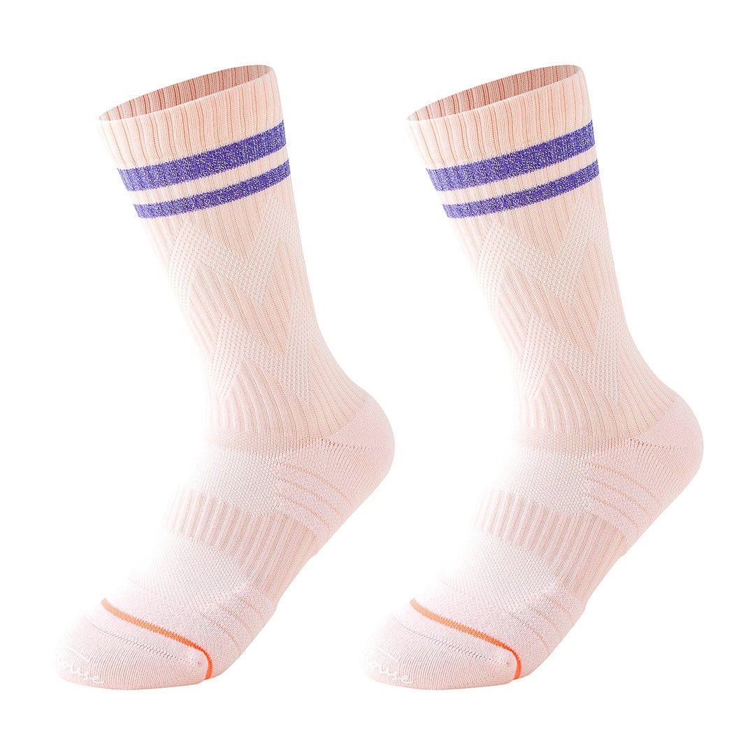 Calcetines para ciclismo rosa de mujer con acolchado técnico por zonas y ajustes sin costuras.-Kylie Crazy