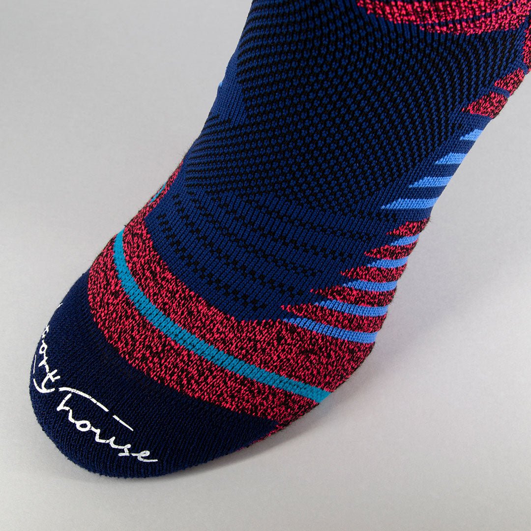 Calcetines para ciclismo marino de hombre con acolchado técnico por zonas y ajustes sin costuras.-Kylie Crazy