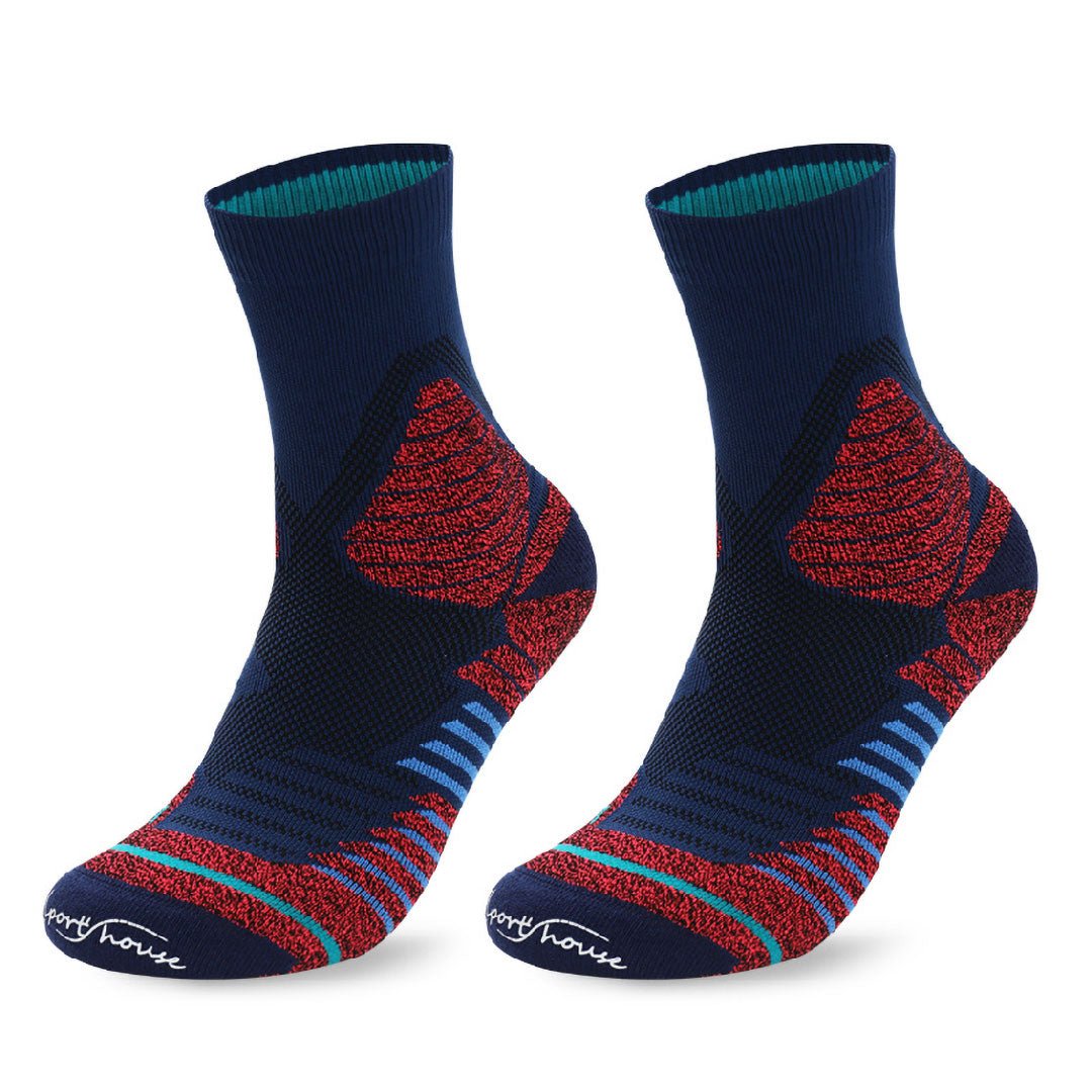 Calcetines para ciclismo marino de hombre con acolchado técnico por zonas y ajustes sin costuras.-Kylie Crazy