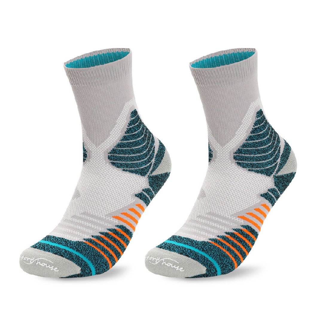 Calcetines para ciclismo gris de hombre con acolchado técnico por zonas y ajustes sin costuras.-Kylie Crazy