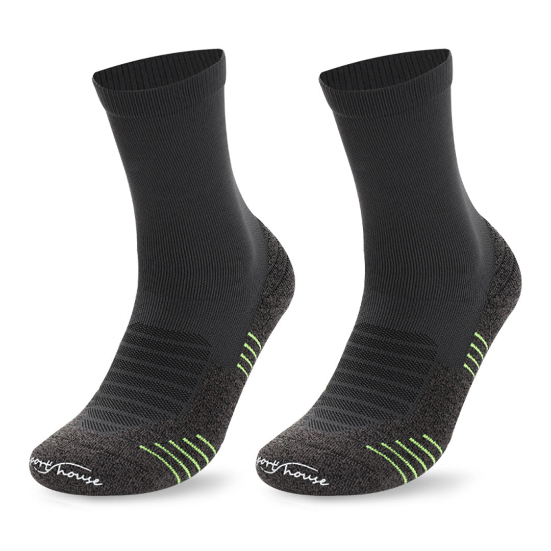 Calcetines para ciclismo gris de hombre con acolchado técnico por zonas y ajustes sin costuras.-Kylie Crazy