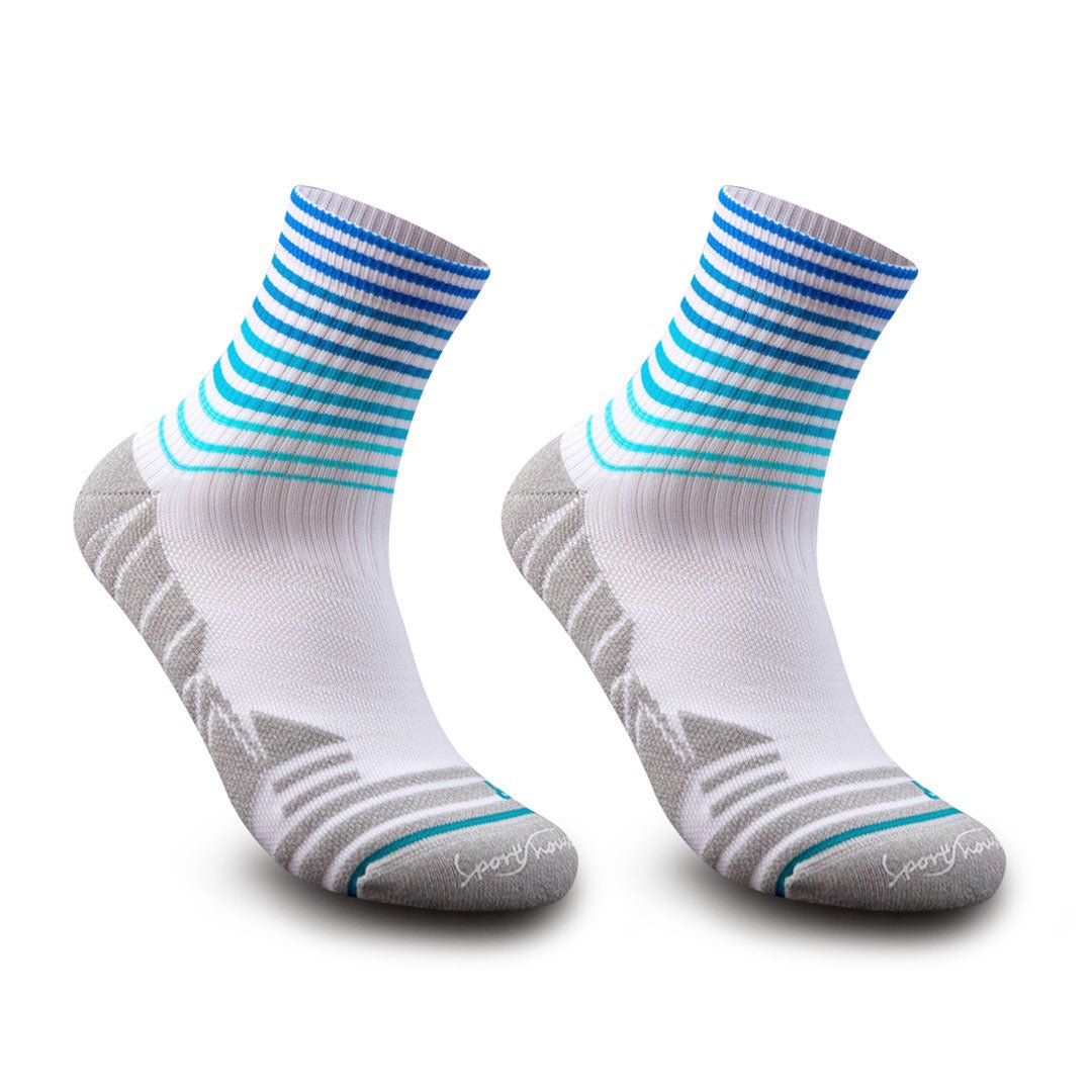 Calcetines para ciclismo blancos de hombre con acolchado técnico por zonas y ajustes sin costuras.-Kylie Crazy