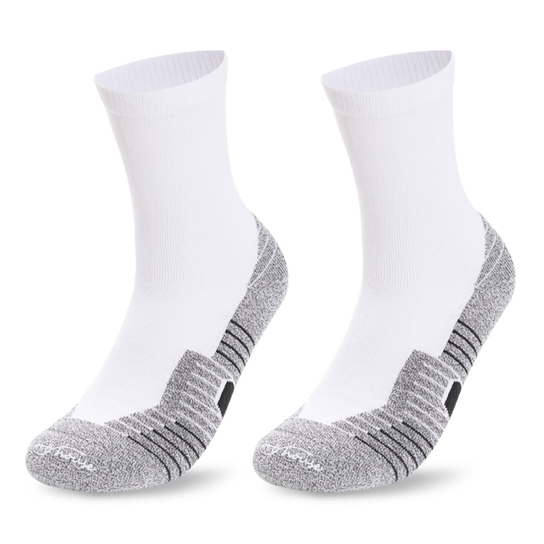 Calcetines para ciclismo blancos de hombre con acolchado técnico por zonas y ajustes sin costuras.-Kylie Crazy