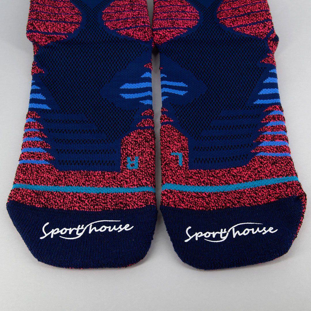 Calcetines para ciclismo marino de hombre con acolchado técnico por zonas y ajustes sin costuras.-Kylie Crazy