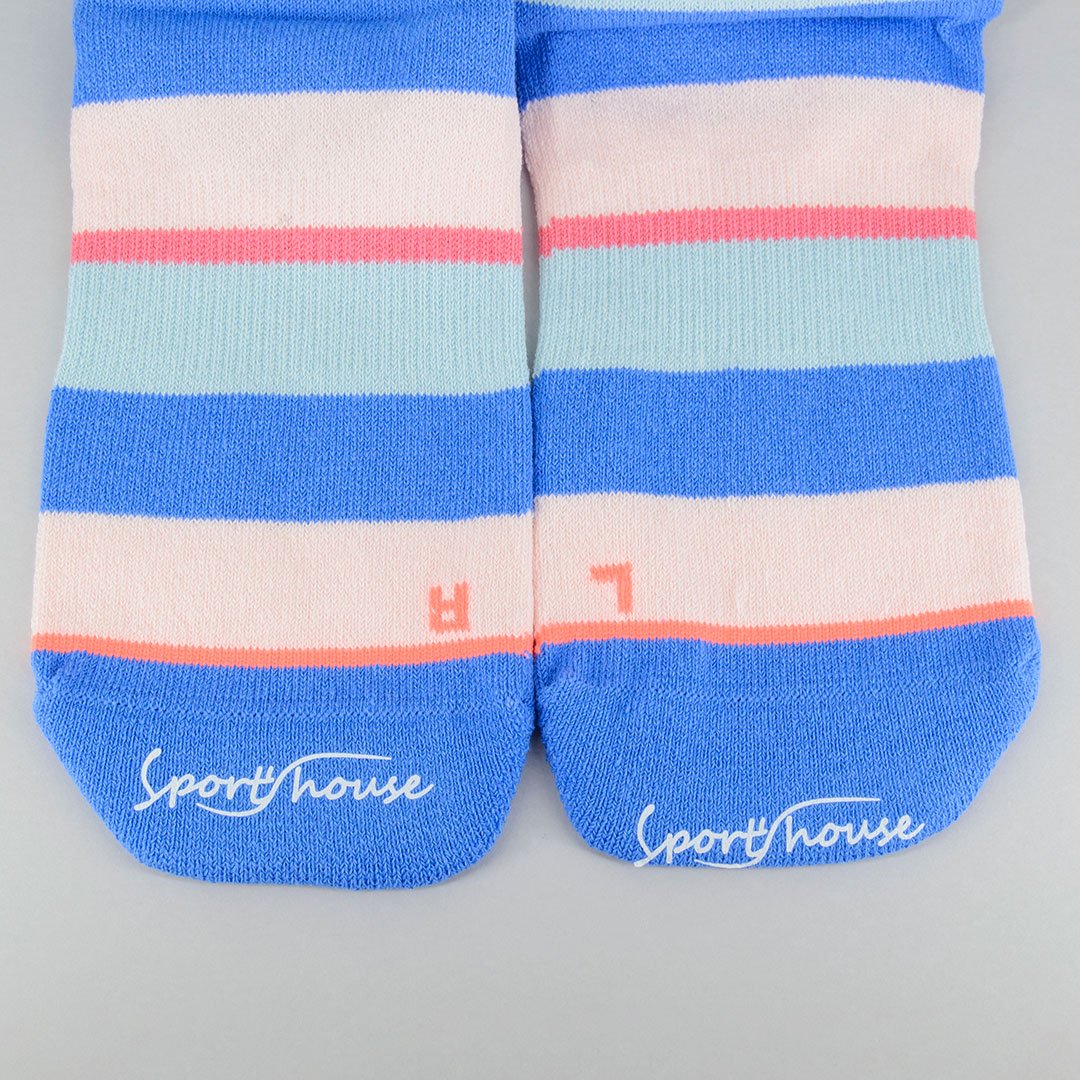 Calcetines deportivos técnicos cortos de compresión. Anatómicos sin costuras anti hongos, color azul-Kylie Crazy