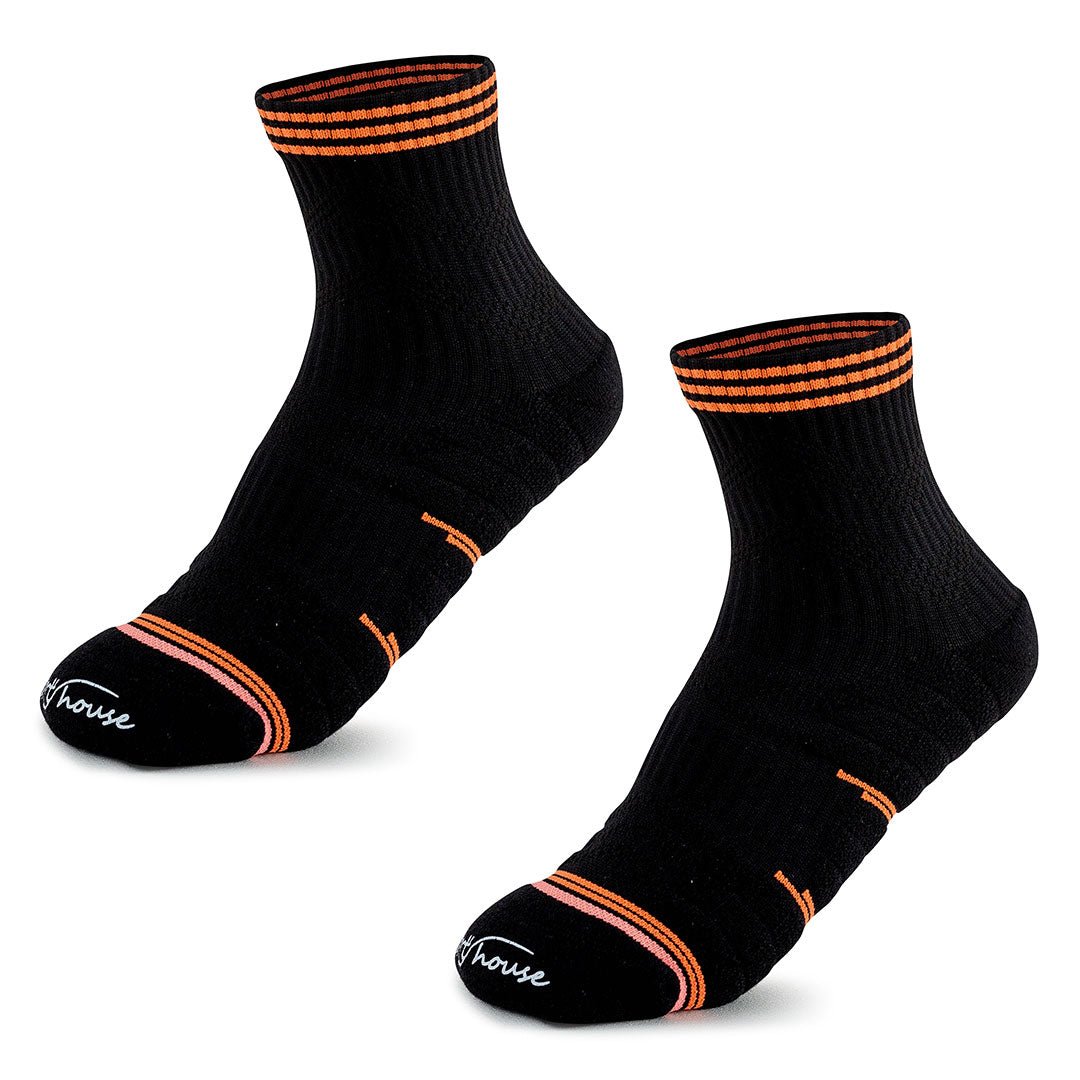 Calcetines para ciclismo negros de mujer con acolchado técnico por zonas y ajustes sin costuras.-Kylie Crazy