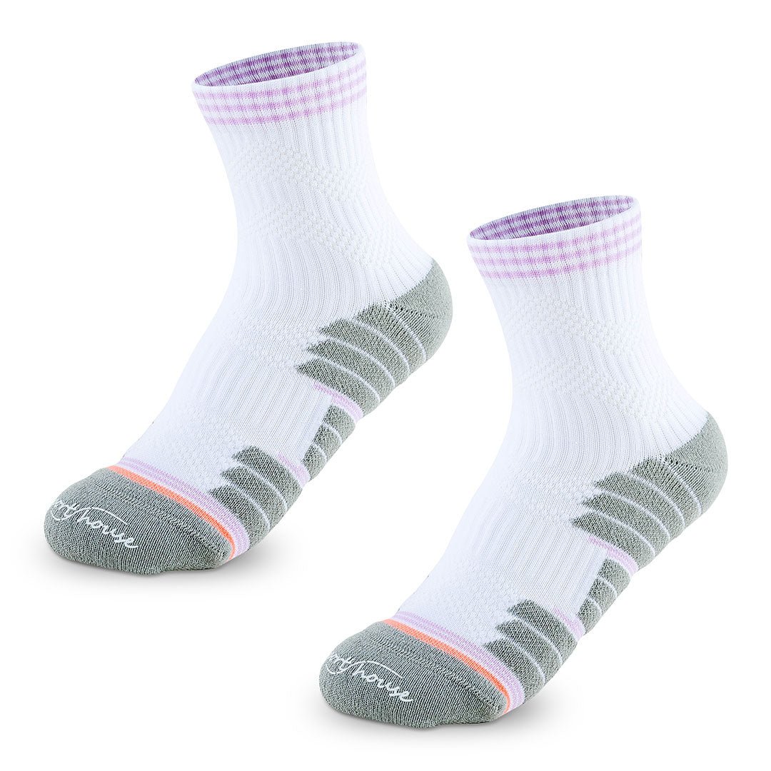 Calcetines para ciclismo blancos de mujer con acolchado técnico por zonas y ajustes sin costuras.-Kylie Crazy
