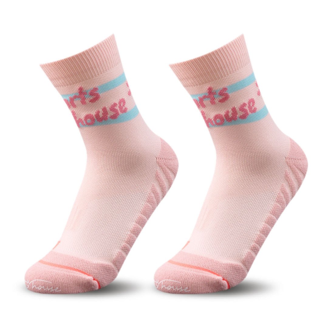 Calcetines deportivos técnicos cortos de compresión. Anatómicos sin costuras anti hongos, color Rosa-Kylie Crazy