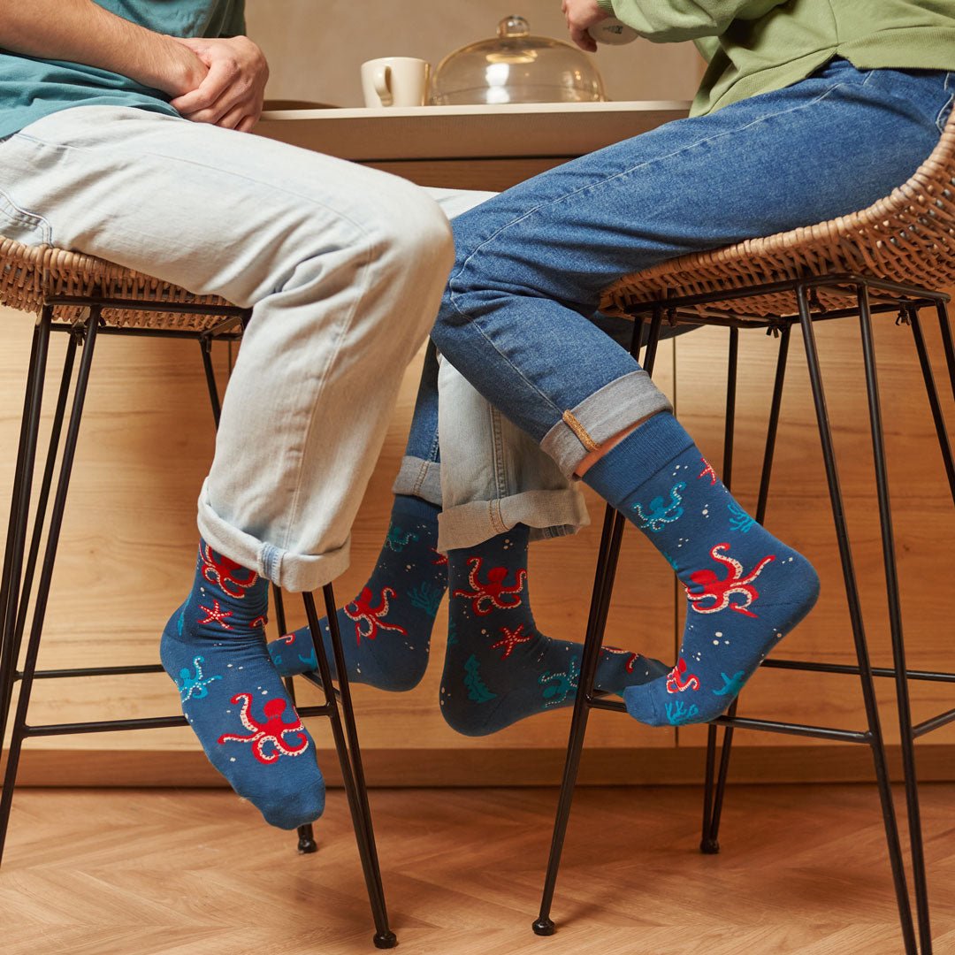 Calcetines divertidos de algodón, media-caña unisex, Pulpo-Kylie Crazy