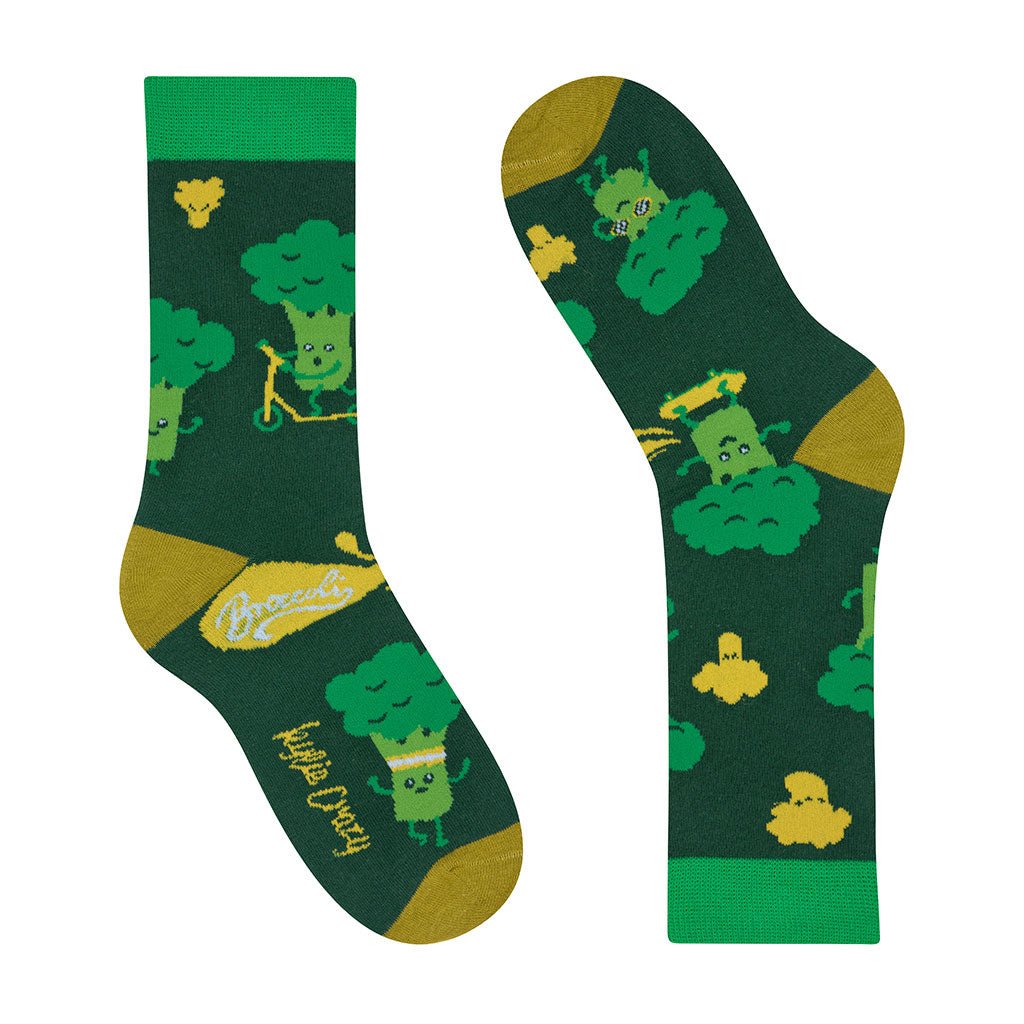 Calcetines divertidos de algodón para niño, resistentes y originales "Brocoli"-Kylie Crazy