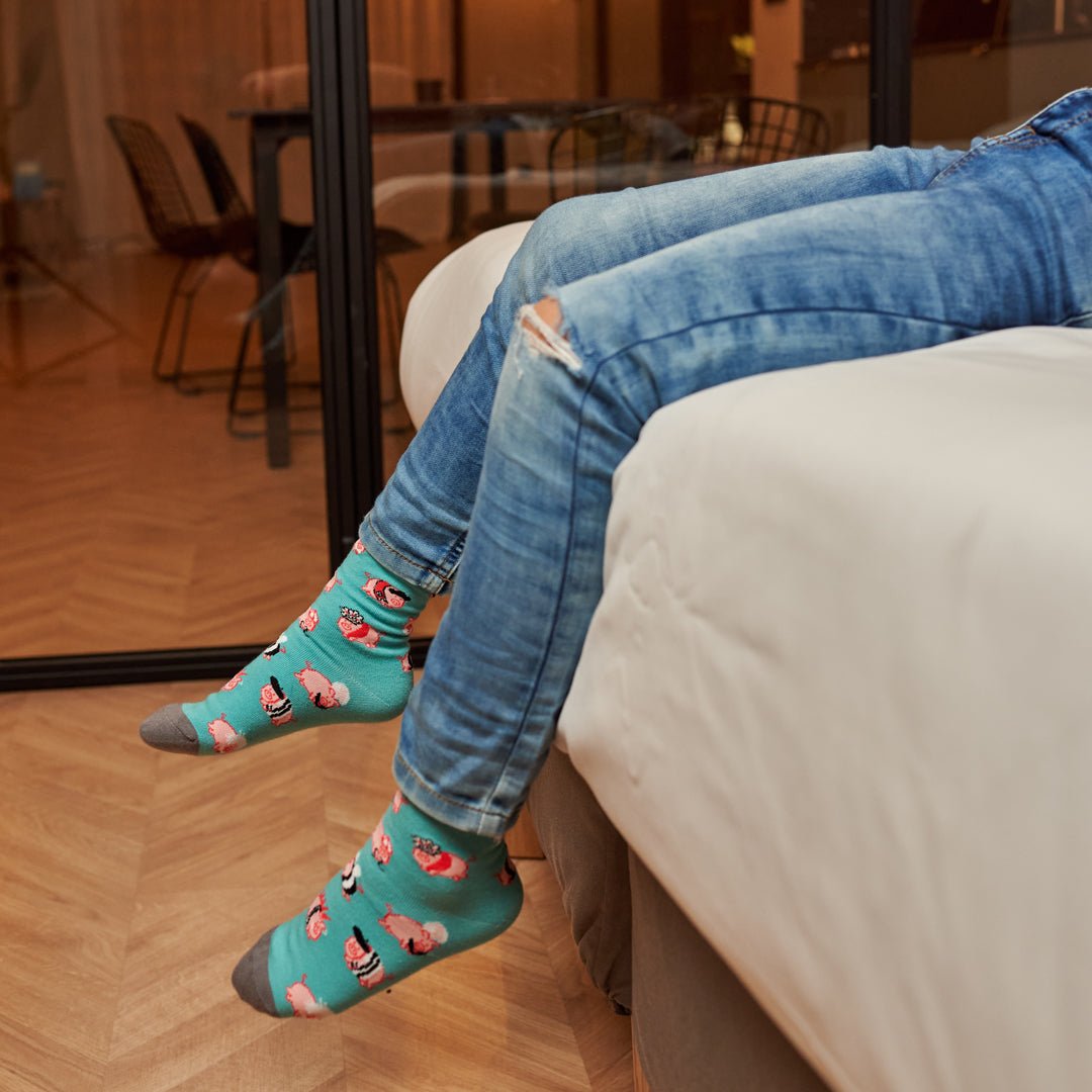 Calcetines divertidos de algodón para niño, resistentes y originales "Cerditos"-Kylie Crazy