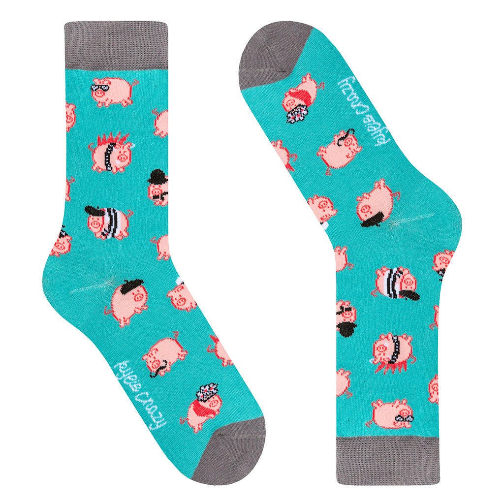 Calcetines divertidos de algodón para niño, resistentes y originales "Cerditos"-Kylie Crazy