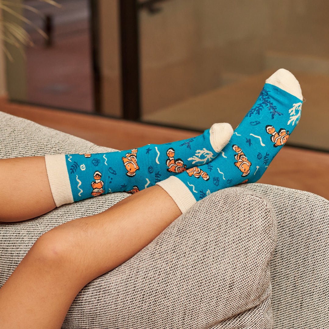 Calcetines divertidos de algodón para niño, resistentes y originales "Pez Payaso"-Kylie Crazy