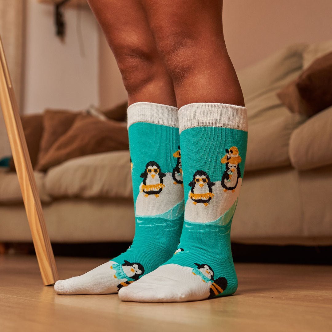 Calcetines divertidos de algodón para niño, resistentes y originales "Pingüino"-Kylie Crazy