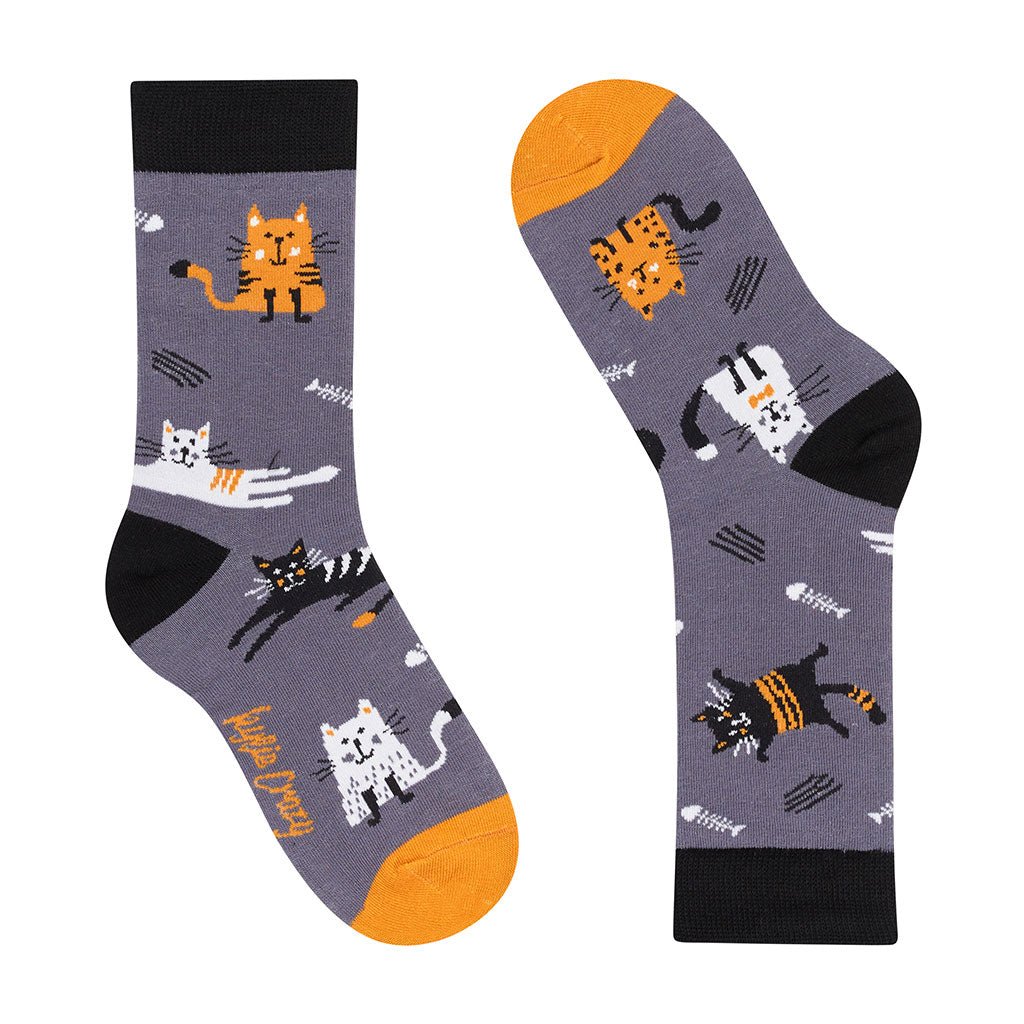 Calcetines divertidos de algodón para niños, resistentes y originales "Gatitos"-Kylie Crazy