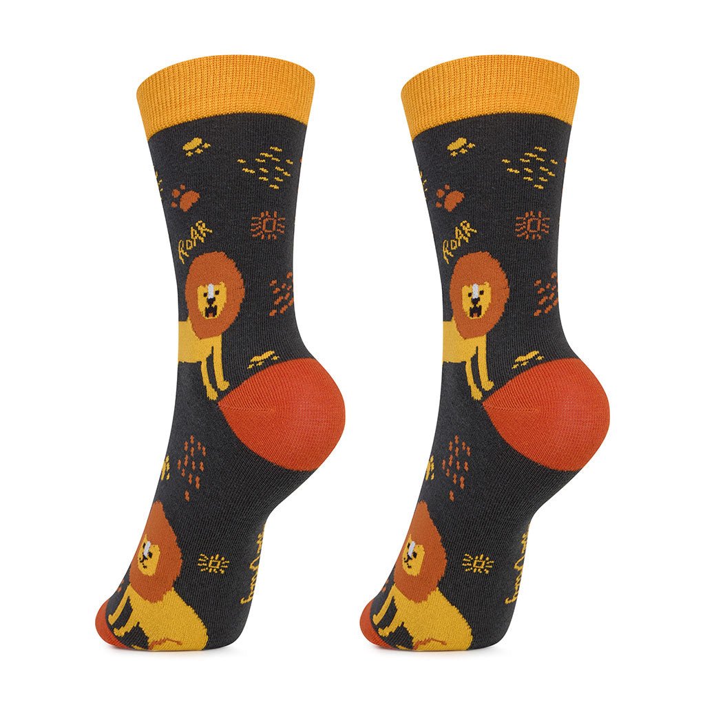 Calcetines divertidos de algodón para niños, resistentes y originales "Leones"-Kylie Crazy