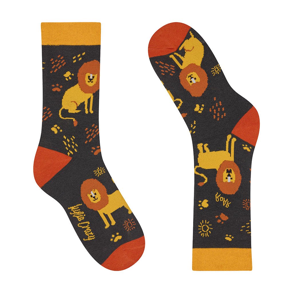 Calcetines divertidos de algodón para niños, resistentes y originales "Leones"-Kylie Crazy