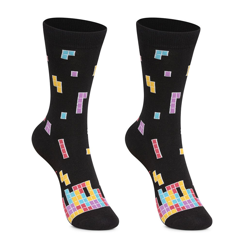 Calcetines divertidos de algodón para niños, resistentes y originales "Tetris"-Kylie Crazy