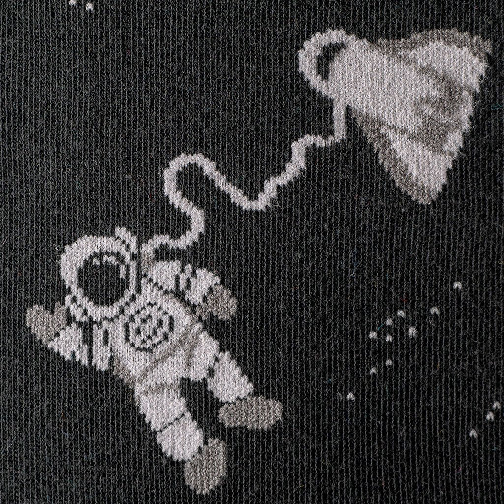 Calcetines invisibles de algodón, divertidos y originales en color negro. "Astronauta"-Kylie Crazy