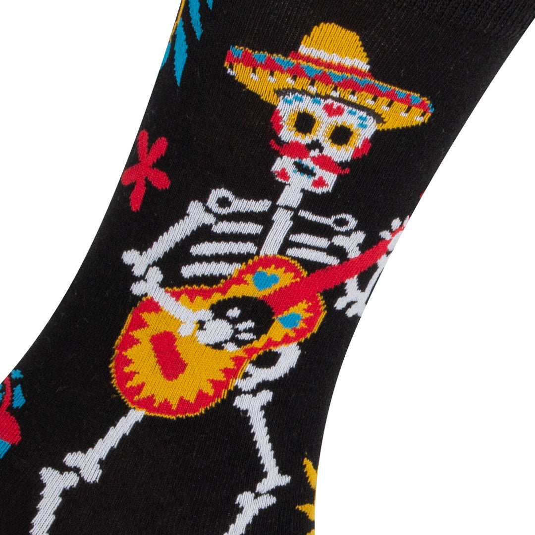 Calcetines invisibles de algodón, divertidos y originales en Negro. "Catrina Mariachi"-Kylie Crazy