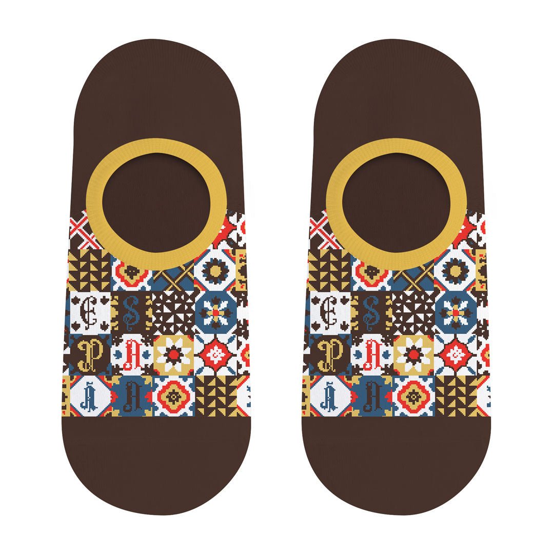 Calcetines invisibles de algodón, divertidos y originales mosaico multicolor. "España"-Kylie Crazy