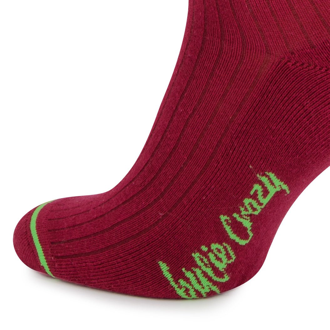 Calcetines invisibles "pies delicados" color rojo de algodón con acolchado superior en la planta-Kylie Crazy