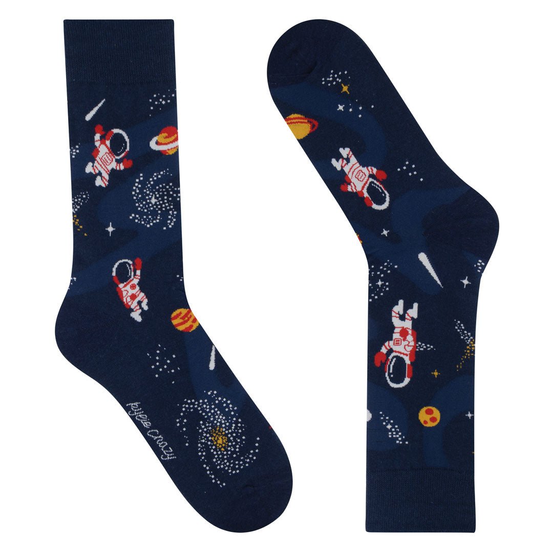 Calcetines largos de algodón, originales y divertidos, Astronaut-Kylie Crazy